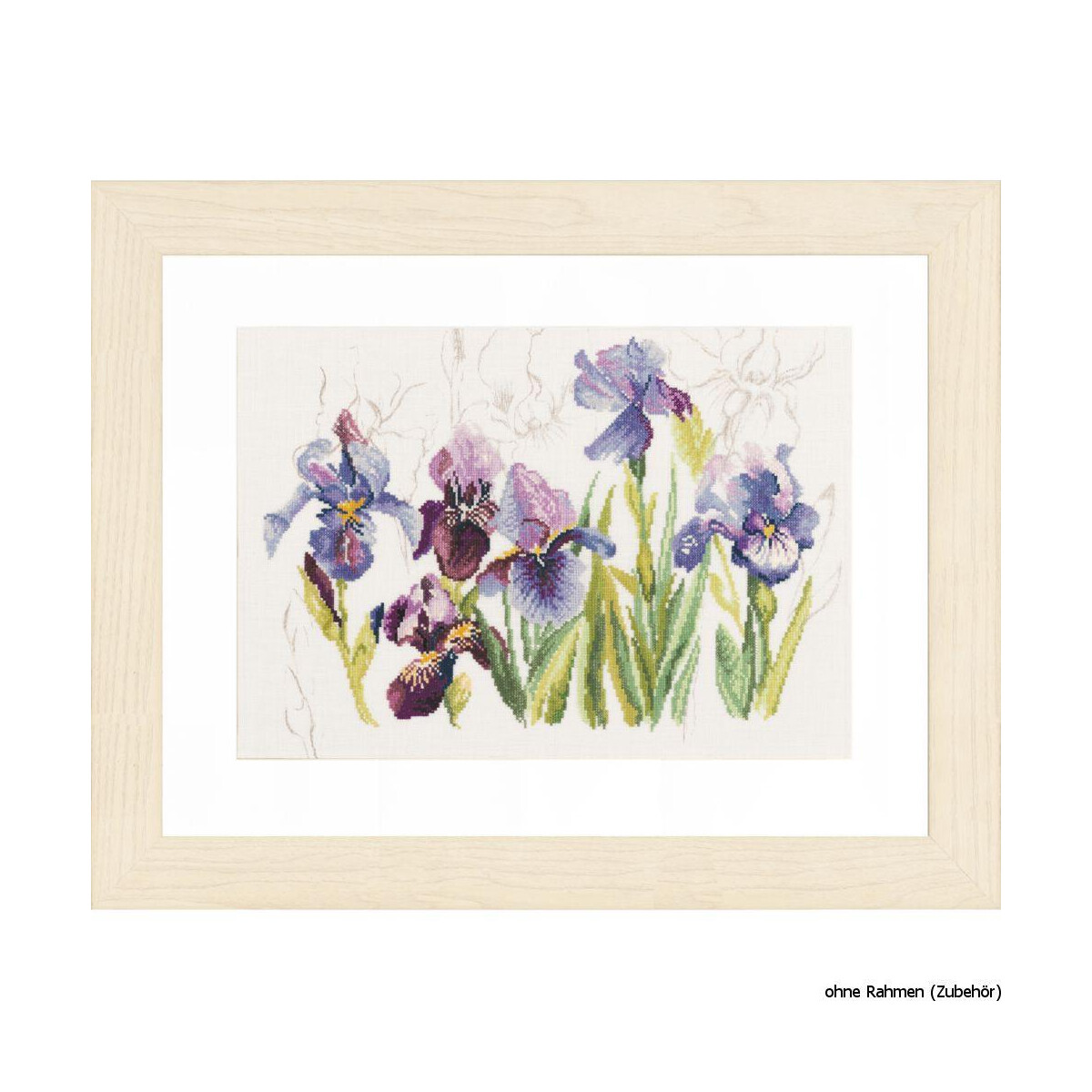 A framed cross stitch embroidery (embroidery pack) by...