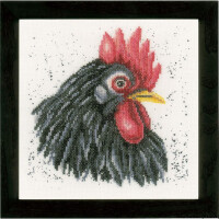 Lanarte cross stitch kit "black cock linen", counted, DIY