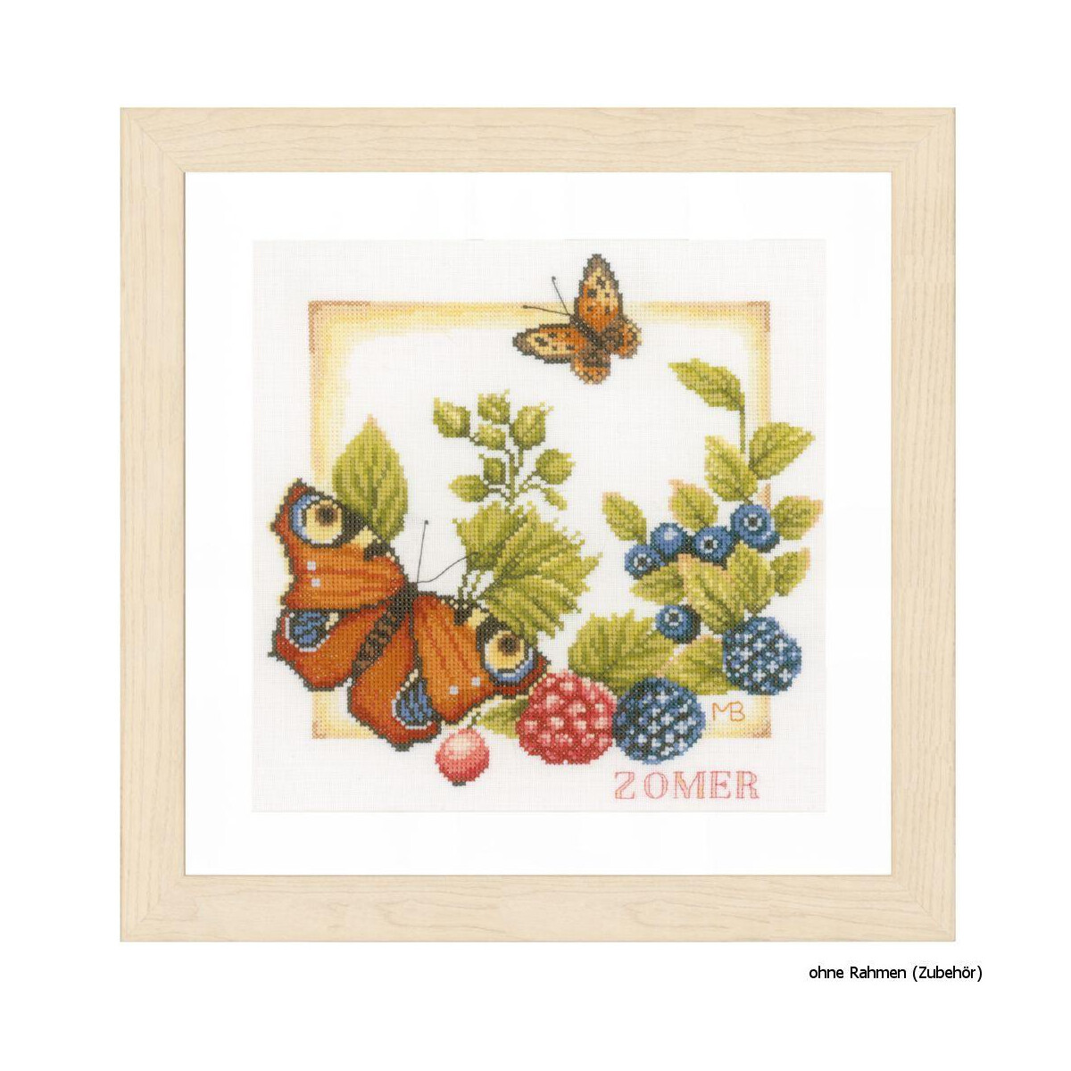 A framed cross-stitch embroidery (embroidery pack) by...