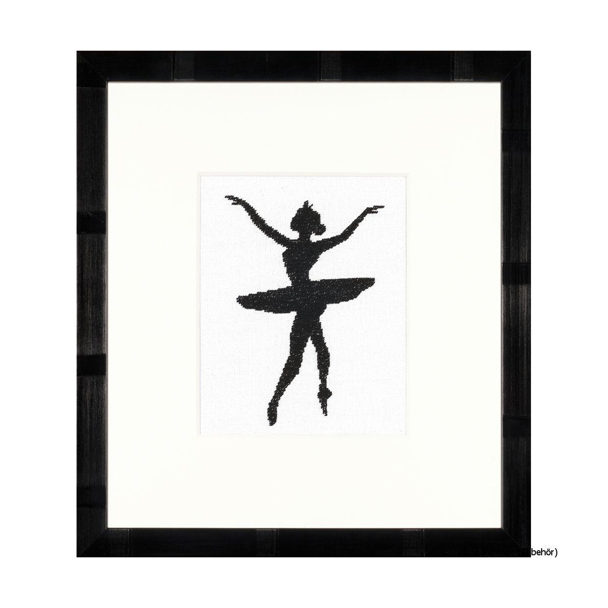 Black and white framed artwork depicting the silhouette...