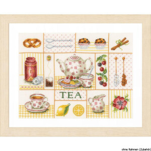 Lanarte cross stitch kit "Tea party" evenweave...
