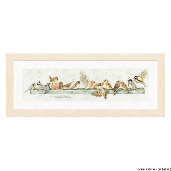 Set de point de croix Lanarte "Lieu de nourrissage des oiseaux", modèle de comptage