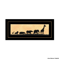 Set di punto croce Lanarte "Animali selvatici in escursione", schema di conteggio