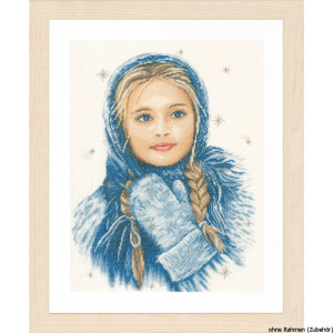 Lanarte cross stitch kit "winter girls linen",...