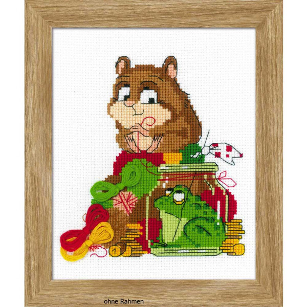 Riolis counted cross stitch Kit Hamster and Toad, DIY
