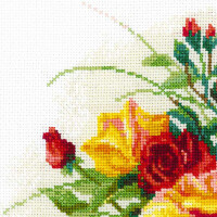 Riolis counted cross stitch Kit Basket With Roses, DIY
